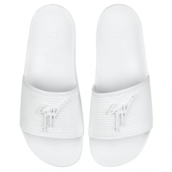 giuseppe zanotti BNIB white  geometric leather logo sandals Giuseppe Zanotti Crystal Jewel Thin Strap Leather Sandals  main image 3